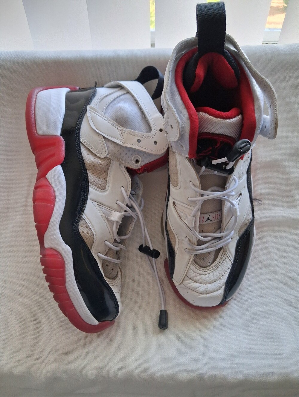 Kids White, Black & Red Athletic Sneakers